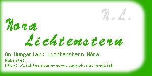 nora lichtenstern business card