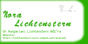 nora lichtenstern business card